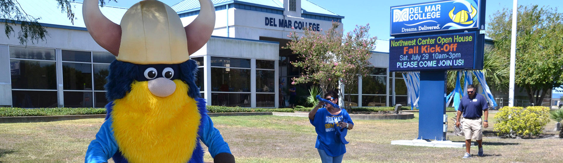 Northwest Center Open House with Viking Mascot